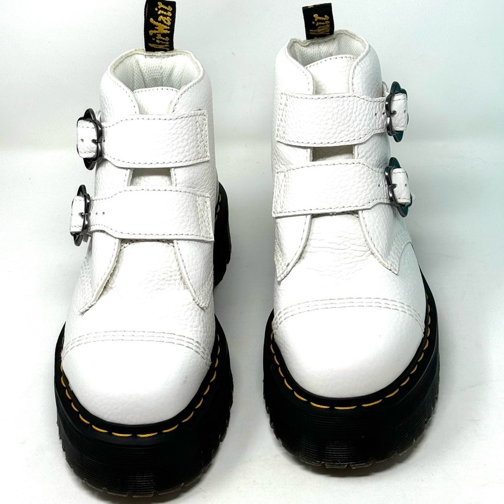 Dr. Martens Devon Flower white Buckle Boots. - Picture 6 of 13